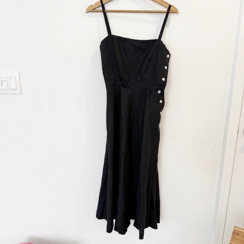 Ralph Lauren Purple Label- Vintage 100% Linen A-Line Dress- 4